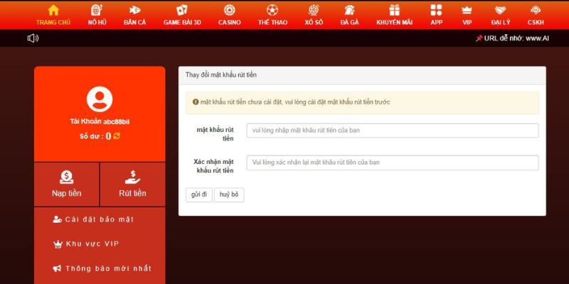 Mất vài phút để rút tiền tại nhà cái